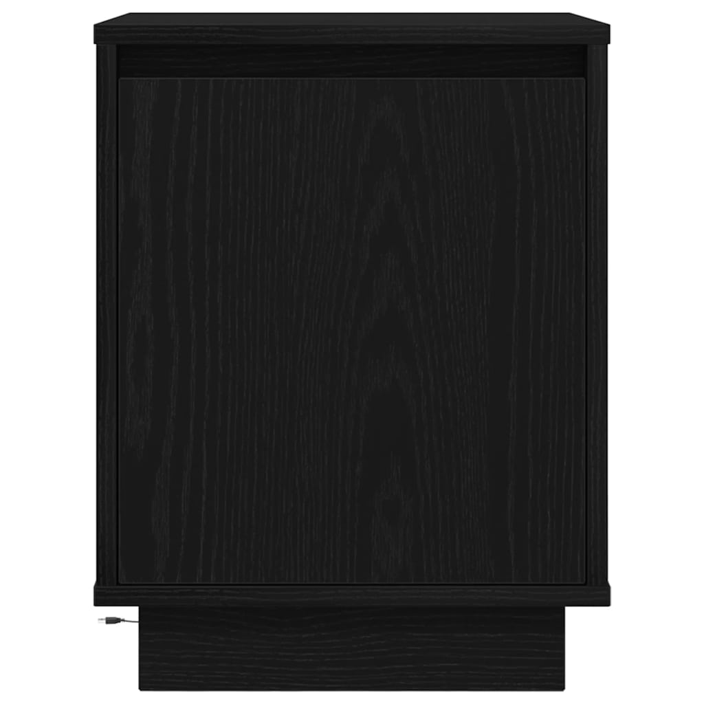 Bedside Cabinets with LED Lights 2 pcs Black 38x34x50 cm